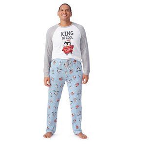 Men's Jammies For Your Families Cool Penguin Top & Pants Pajama Set